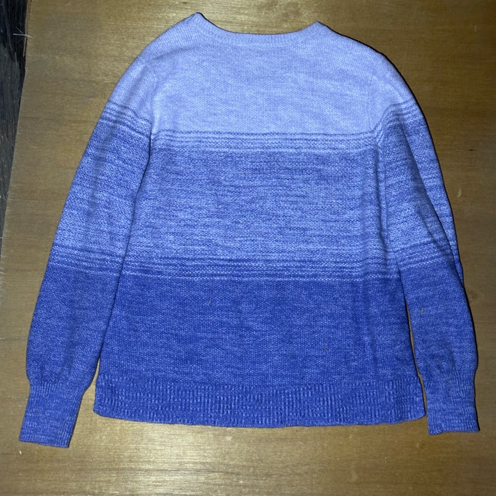 Gloria Vanderbilt Womens Blue Ombre Crewneck Sweater - Gradient Blues